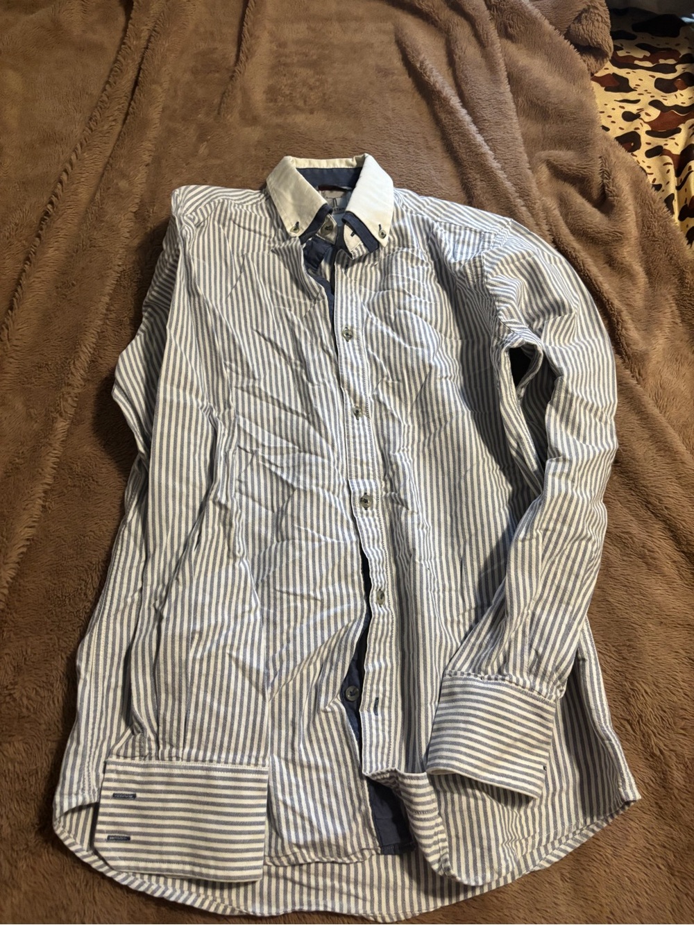 Tristan Blue and White Striped Dress Shirt